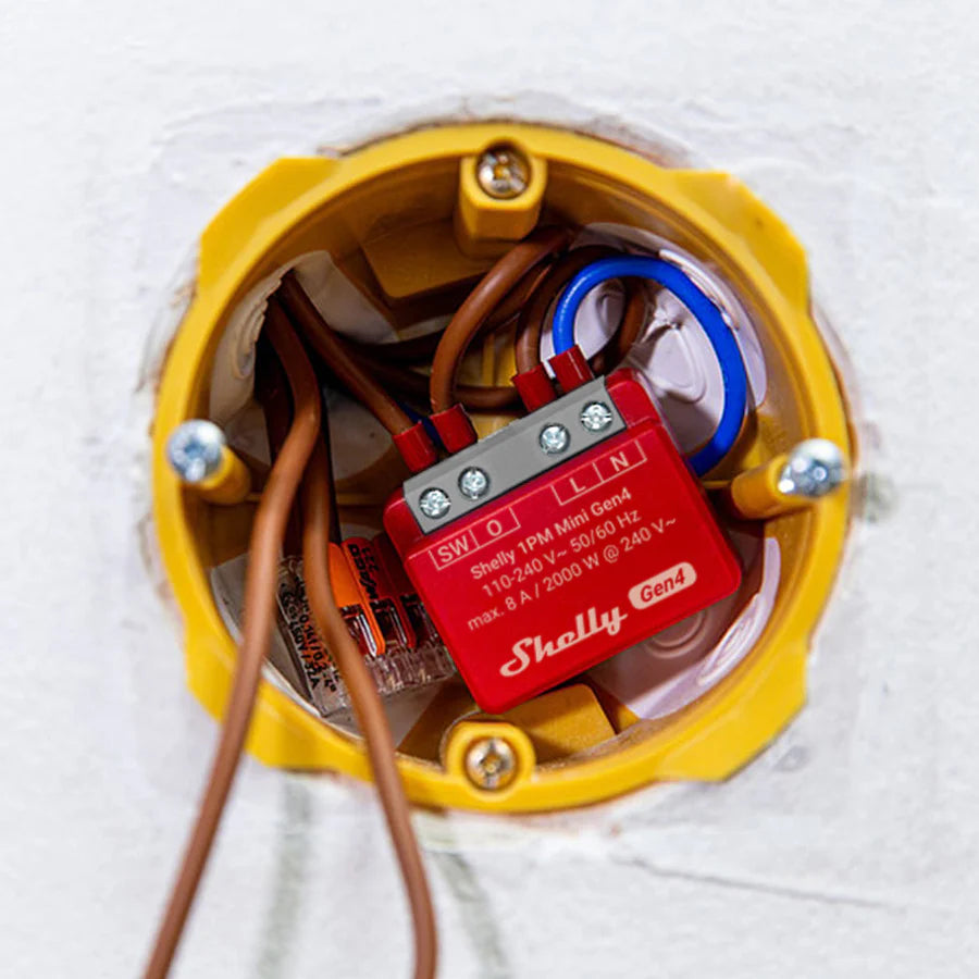 Shelly 1PM Mini Gen4 WLAN Smart Relais mit Leistungsmessung Bluetooth Matter PV One