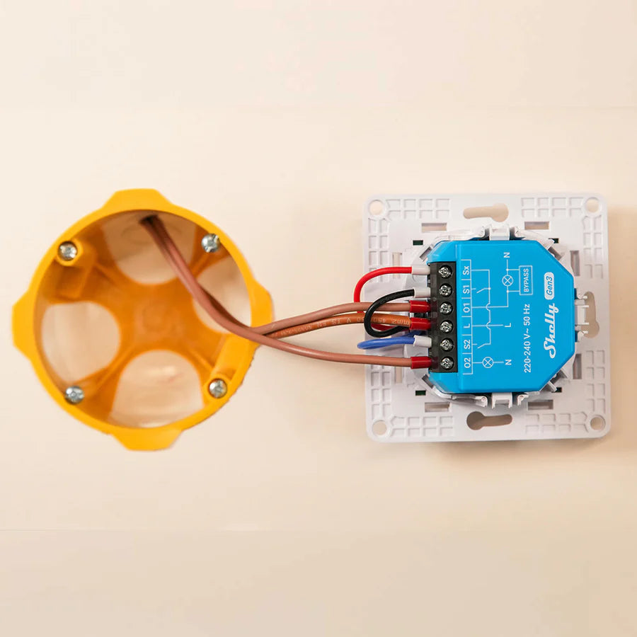 Shelly 2L Gen3 WLAN Smart Schalter No-Neutral Dual mit Bluetooth Matter und Bypass Shelly