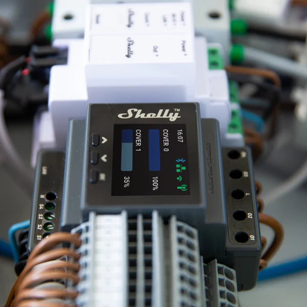 Shelly Pro Dual Cover/Shutter PM DIN-Schienen 2-Kanal Rollladensteuerung mit Leistungsmessung WLAN LAN Bluetooth Shelly