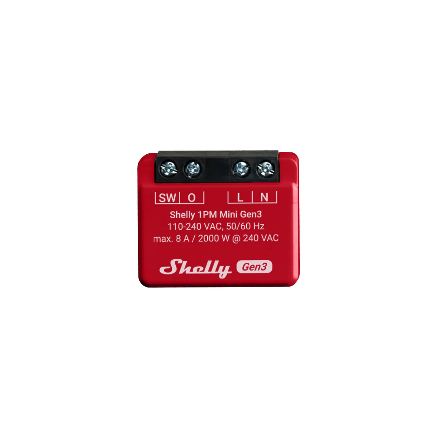 Shelly 1PM Mini Gen3 WLAN Smart Relais mit Leistungsmessung Bluetooth Shelly