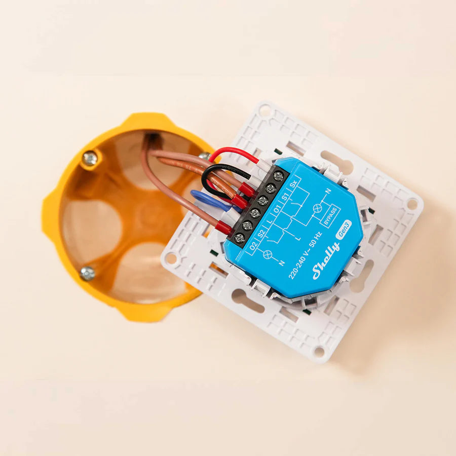 Shelly 2L Gen3 WLAN Smart Schalter No-Neutral Dual mit Bluetooth Matter und Bypass Shelly