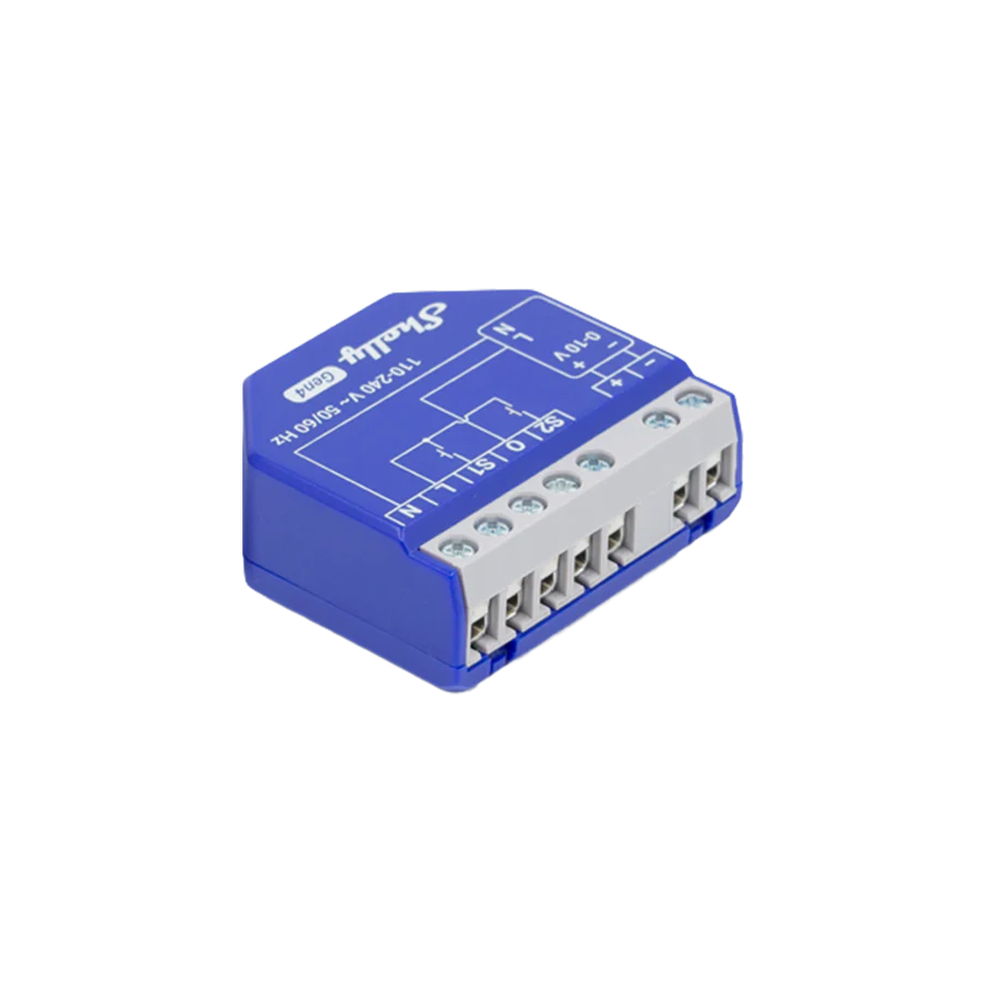 Shelly Dimmer 0/1-10V PM Gen4 DIN-Schienen 0-10V Smart-Dimmer mit Leistungsmessung WLAN Bluetooth Matter Shelly