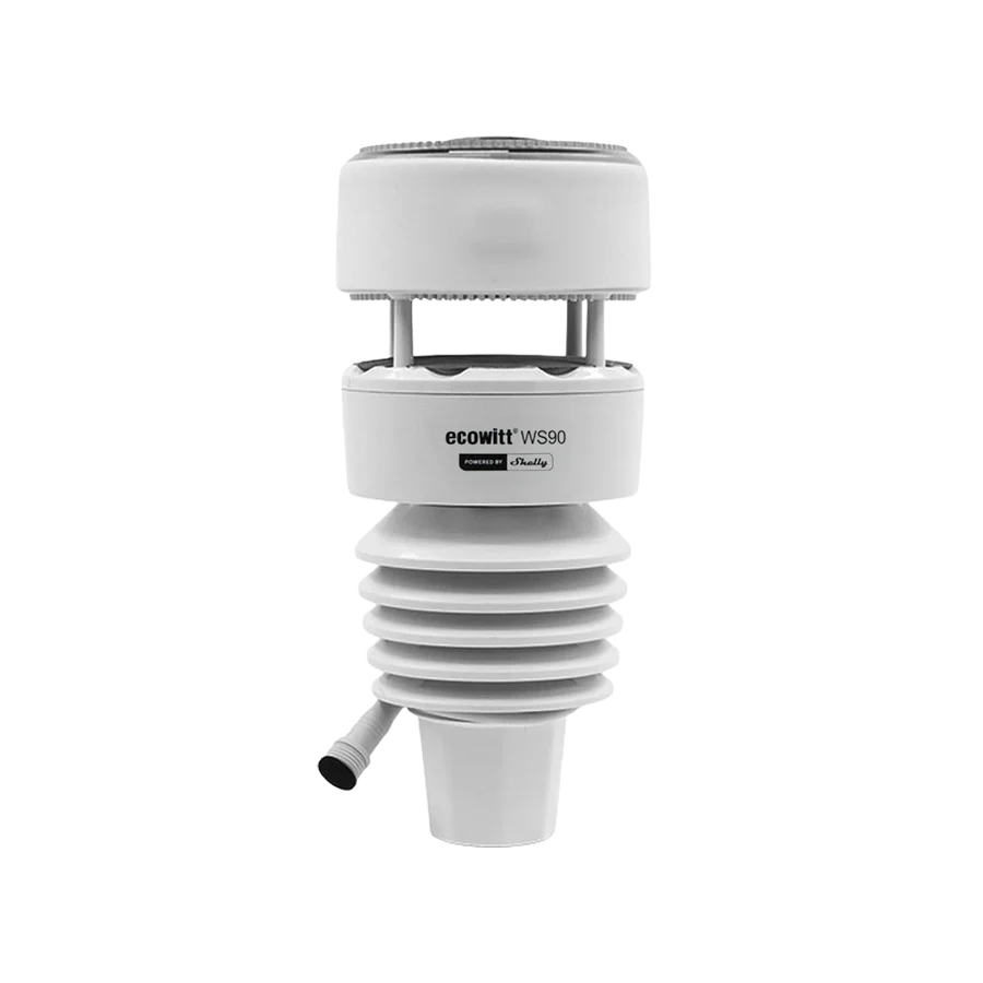 Ecowitt WS90 7-in-1 Wetterstation Sensor-Array Ultraschall-Wind Piezo-Regen Solarstrahlung UV Shelly