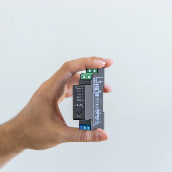 Shelly Pro 2PM DIN-Schienen 2-Kanal Relais mit Leistungsmessung WLAN LAN Bluetooth Shelly