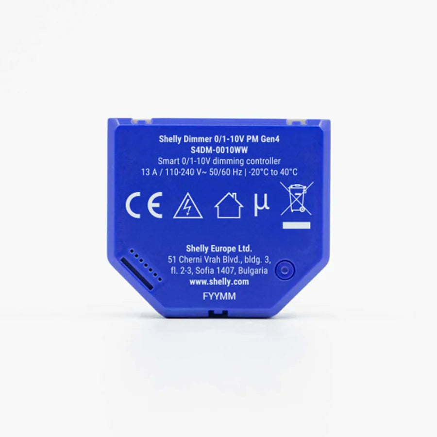 Shelly Dimmer 0/1-10V PM Gen4 DIN-Schienen 0-10V Smart-Dimmer mit Leistungsmessung WLAN Bluetooth Matter Shelly